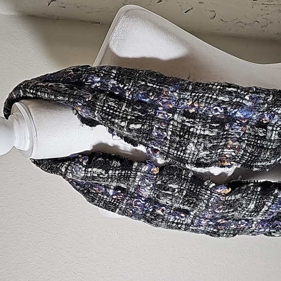 Saldarini 1882 Scarf Como Italy Lana Wool Mohair Plaid Multicolor Cozy Fringe - Picture 3 of 13